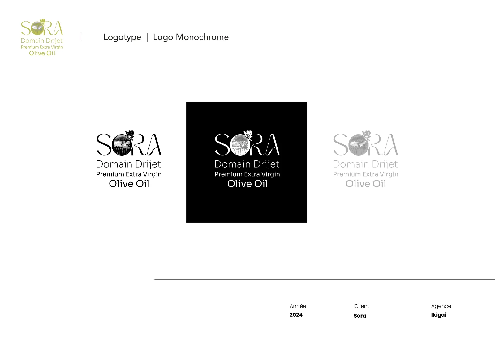 Versions monochromes du logo SORA