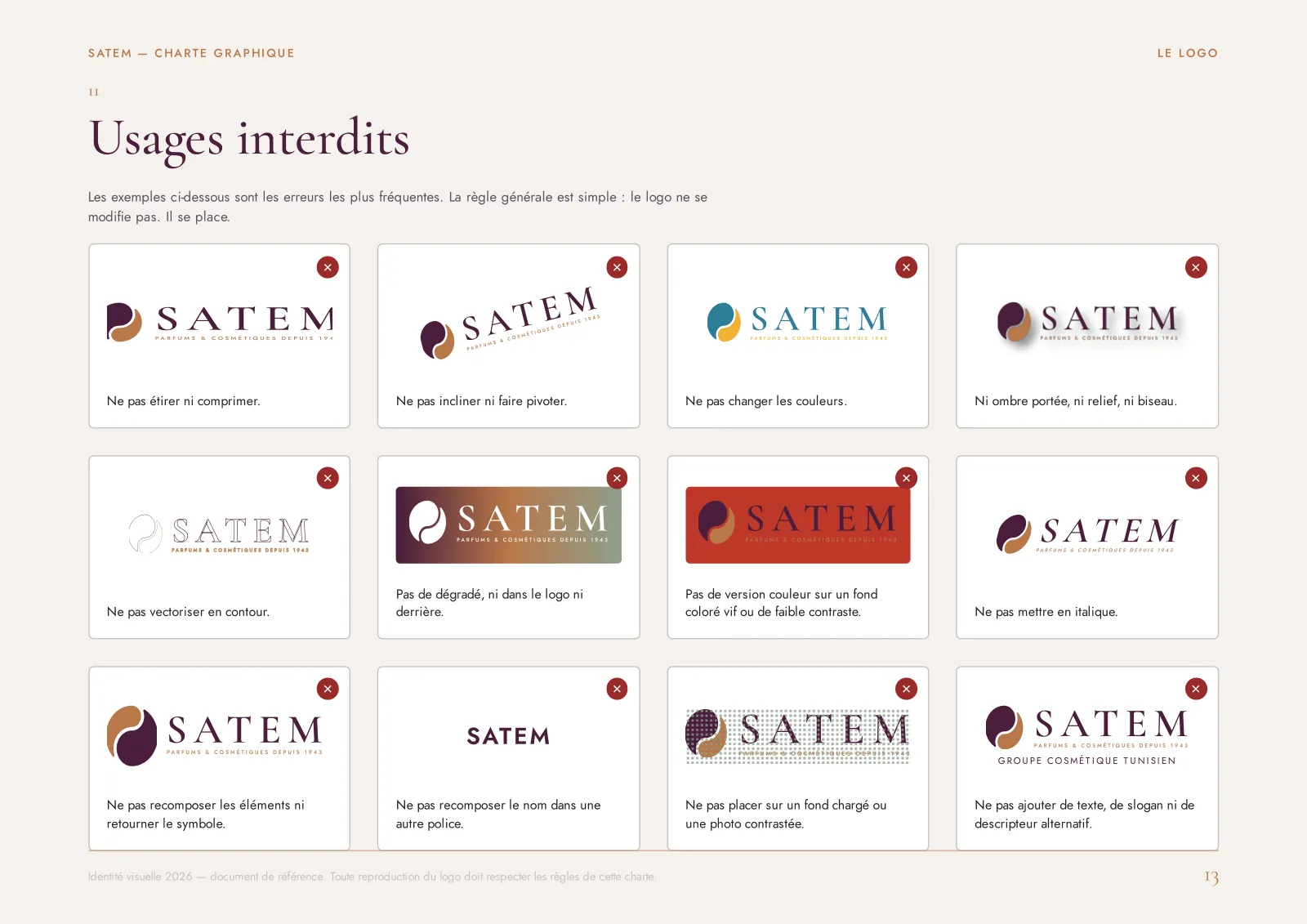 Usages interdits du logo SATEM