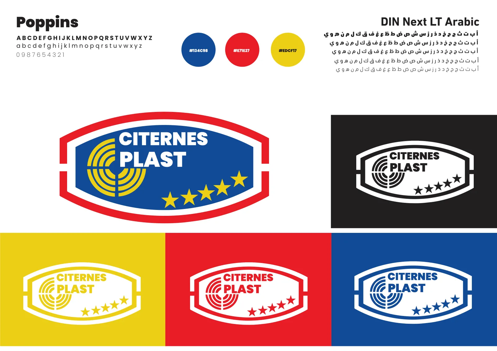 Logo Citernes Plast proposé, ses déclinaisons et ses références typographiques