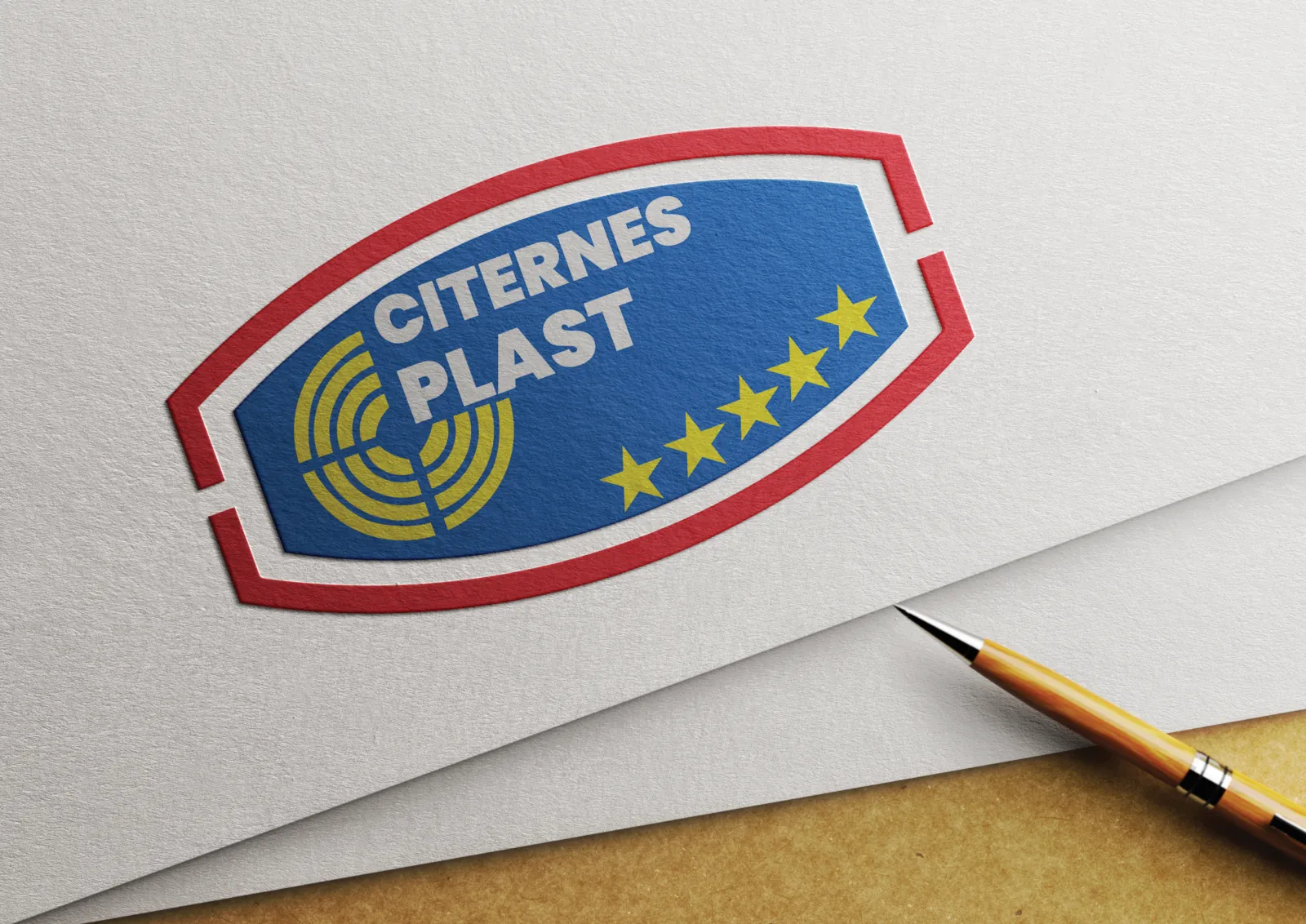 Logo Citernes Plast proposé, présenté sur papier (simulation)